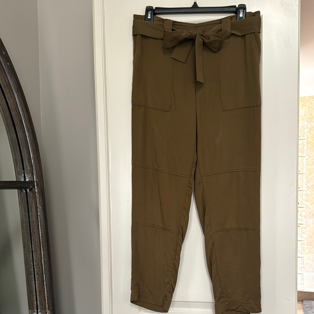 Women's Brown Tie-Waist Pants